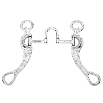 BAR H EQUINE Lightweight Western Engraved Shank Correction Mouthpiece